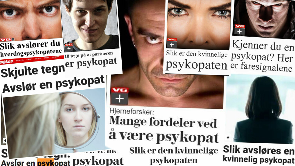 Saker om psykopater fra VG+ og Dagbladet pluss de siste årene.