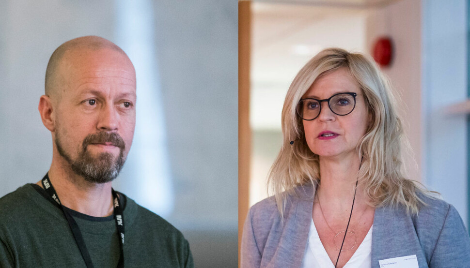 NRK topper 2019-lista, mens TV 2 ikke ble felt i fjor. Her ved NRKs etikkredaktør Per Arne Kalbakk og TV 2s nyhetsredaktør Karianne Solbrække.