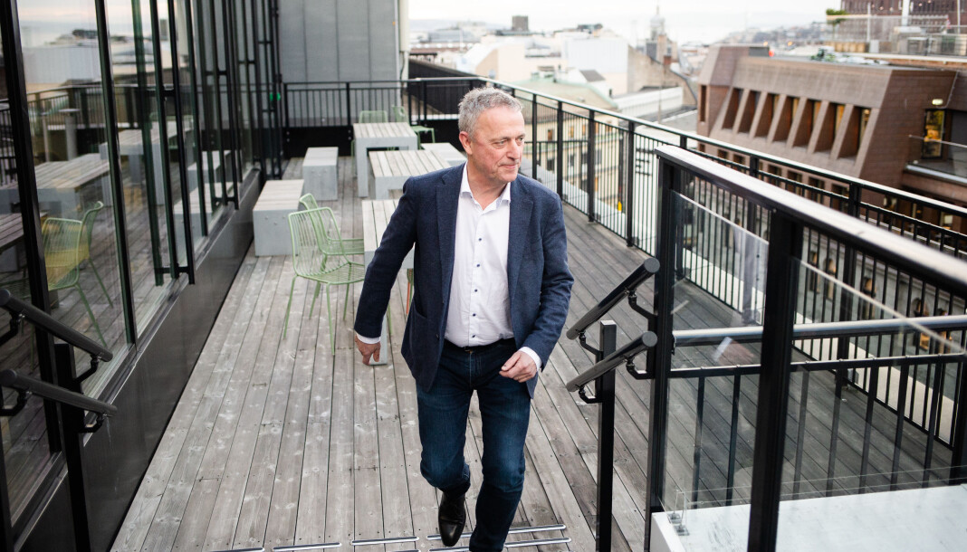 Konsernsjef Are Stokstad står på toppen av Amedia-bygget i Akersgata i sentrum av Oslo. Konsernsjef Are Stokstad står på toppen av Amedia-bygget i Akersgata i sentrum av Oslo.