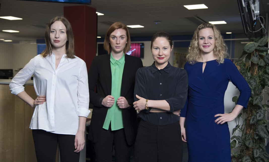Expressens klimaredaksjon (f.v): Filippa Rogvall, Matilda Nyberg, Emma Boëthius og Karin Sörbring Expressens klimaredaksjon (f.v): Filippa Rogvall, Matilda Nyberg, Emma Boëthius og Karin Sörbring