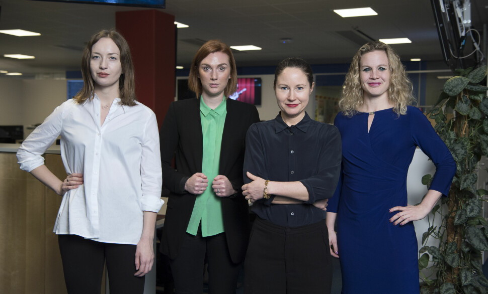 Expressens klimaredaksjon (f.v): Filippa Rogvall, Matilda Nyberg, Emma Boëthius og Karin Sörbring