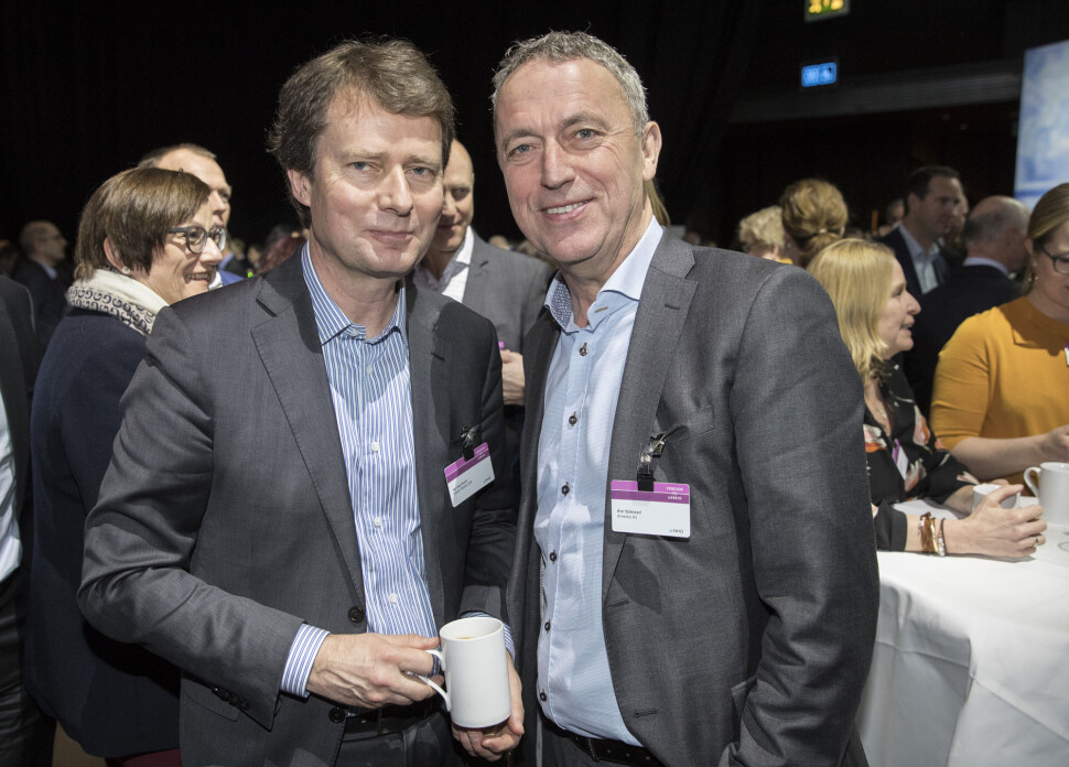 75 prosent av redaktørene i Amedia og Polaris Media, er menn. Fra venstre Polaris-sjef Per Axel Koch og konsernsjef Are Stokstad i Amedia. 75 prosent av redaktørene i Amedia og Polaris Media, er menn. Fra venstre Polaris-sjef Per Axel Koch og konsernsjef Are Stokstad i Amedia.
