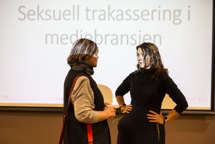 Klubbleder Henrikke Helland i TV 2 og assisterende generalsekretær Reidun Kjelling Nybø i Norsk Redaktørforening. Klubbleder Henrikke Helland i TV 2 og assisterende generalsekretær Reidun Kjelling Nybø i Norsk Redaktørforening.