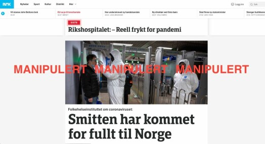 Falske meldinger om at koronaviruset har nådd Norge