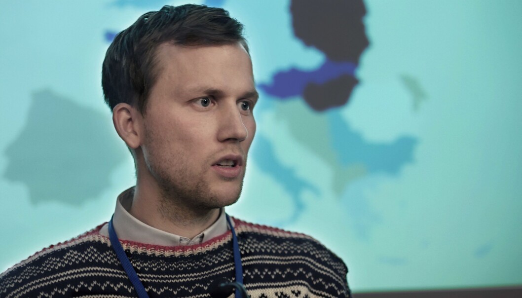 Fredrik Høyer i rollen som bloggeren «Breidablikk» i NRK-serien «22. juli» Fredrik Høyer i rollen som bloggeren «Breidablikk» i NRK-serien «22. juli»