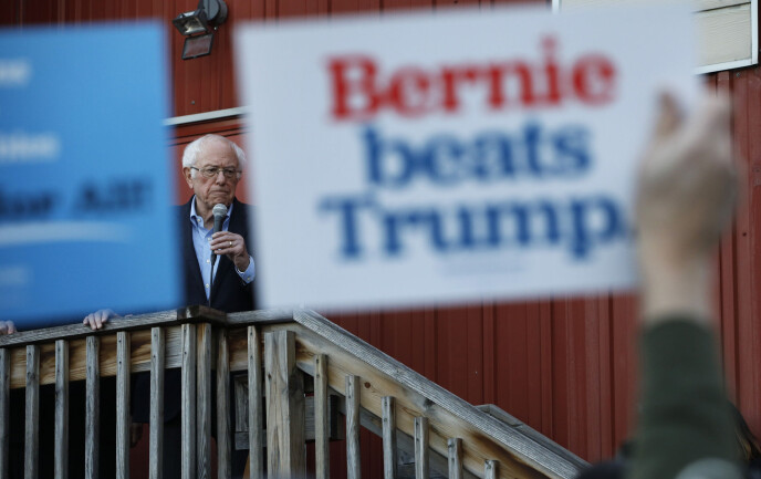 Bernie Sanders i Iowa 2. februar. Bernie Sanders i Iowa 2. februar.
