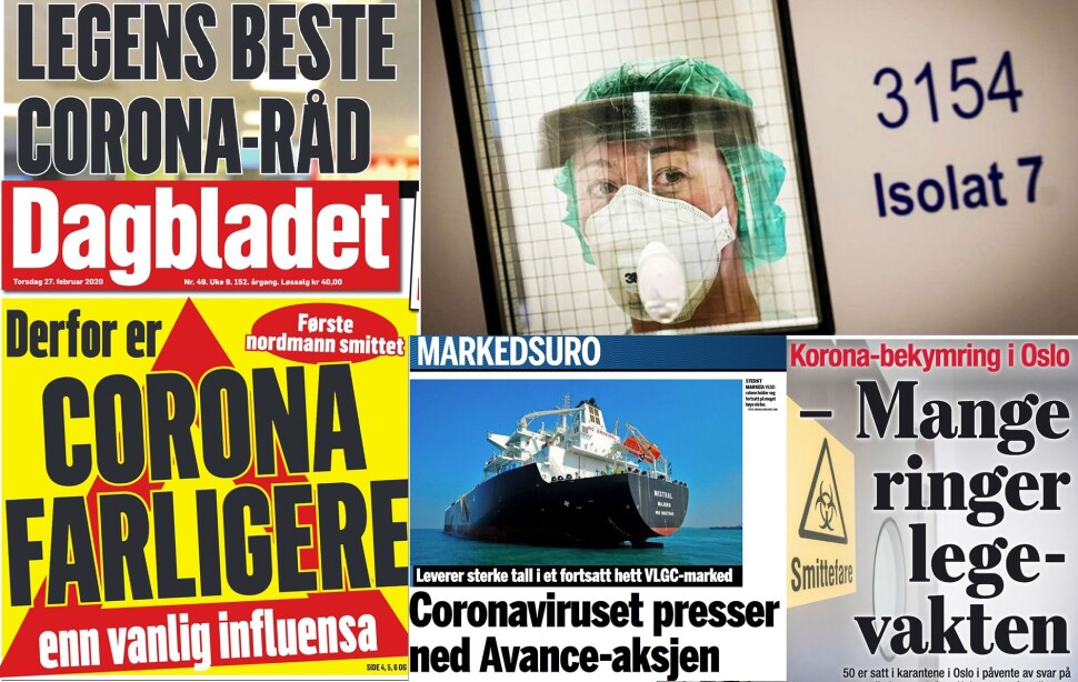 Koronaviruset fikk stor plass i norske medier forrige uke. Koronaviruset fikk stor plass i norske medier forrige uke.