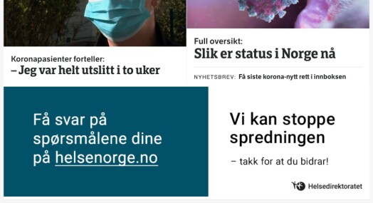 Myndighetene med egne korona-annonser hos NRK