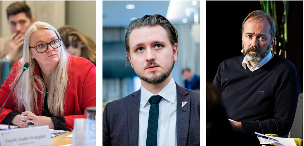 Mediepolitiske talspersoner Åshild Sem-Jacobsen (Sp), Freddy Øvsterås (SV) og Trond Giske (Ap). Mediepolitiske talspersoner Åshild Sem-Jacobsen (Sp), Freddy Øvsterås (SV) og Trond Giske (Ap).