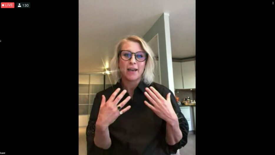 Annemarte Moland i NRK. Annemarte Moland i NRK.