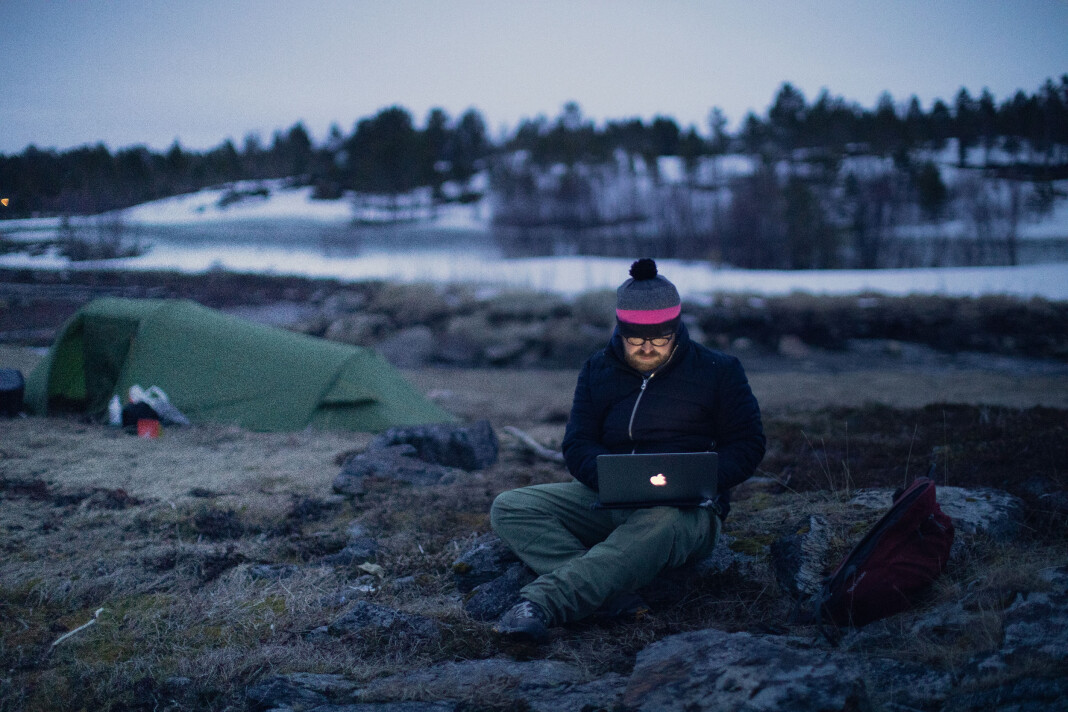 Per Christian Selmer-Anderssen (bildet) og Kyrre Lien har tilbrakt de fleste nettene i telt hittil på norgesturnéen fra nord til sør. Per Christian Selmer-Anderssen (bildet) og Kyrre Lien har tilbrakt de fleste nettene i telt hittil på norgesturnéen fra nord til sør.