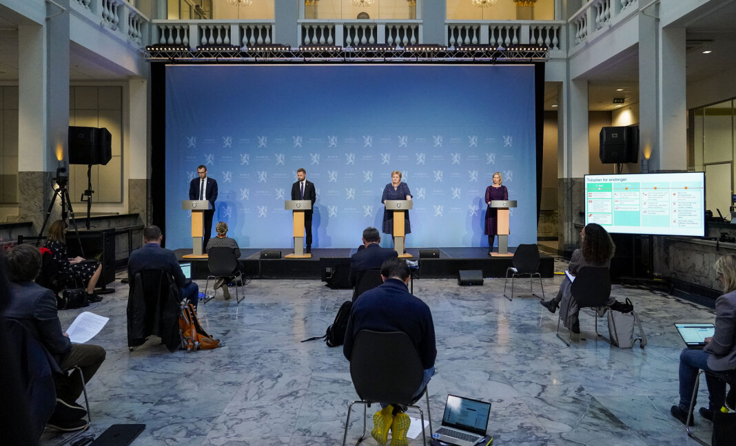 Regjeringens pressekonferanse om gjenåpning av samfunnet. Regjeringens pressekonferanse om gjenåpning av samfunnet.