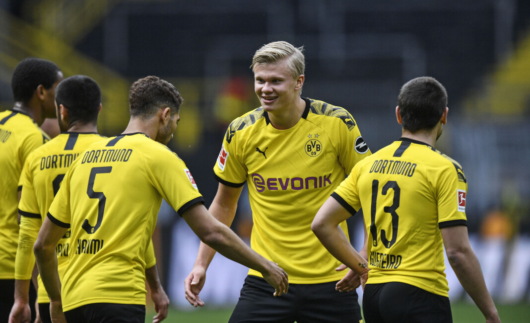 Erling Braut Haaland scoret for Borussia Dortmund lørdag. Erling Braut Haaland scoret for Borussia Dortmund lørdag.