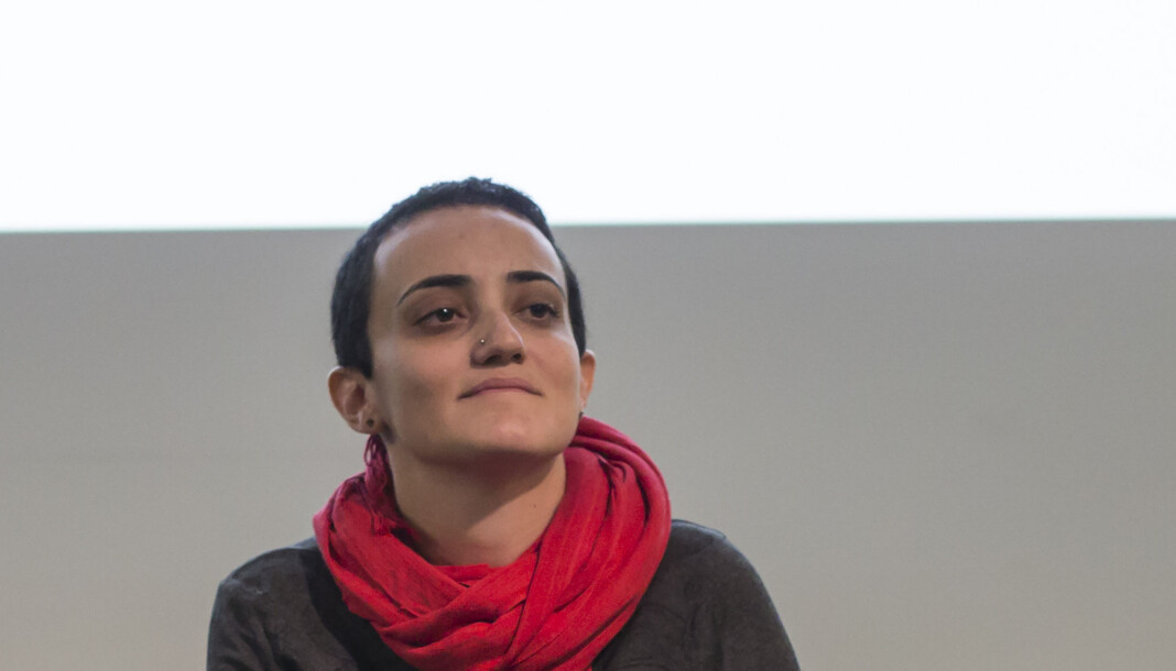 Sjefredaktør Lina Attalah for det fremtredende gravejournalistiske nettstedet Mada Masr, fotografert under en paneldebatt i Kairo i 2017. Sjefredaktør Lina Attalah for det fremtredende gravejournalistiske nettstedet Mada Masr, fotografert under en paneldebatt i Kairo i 2017.