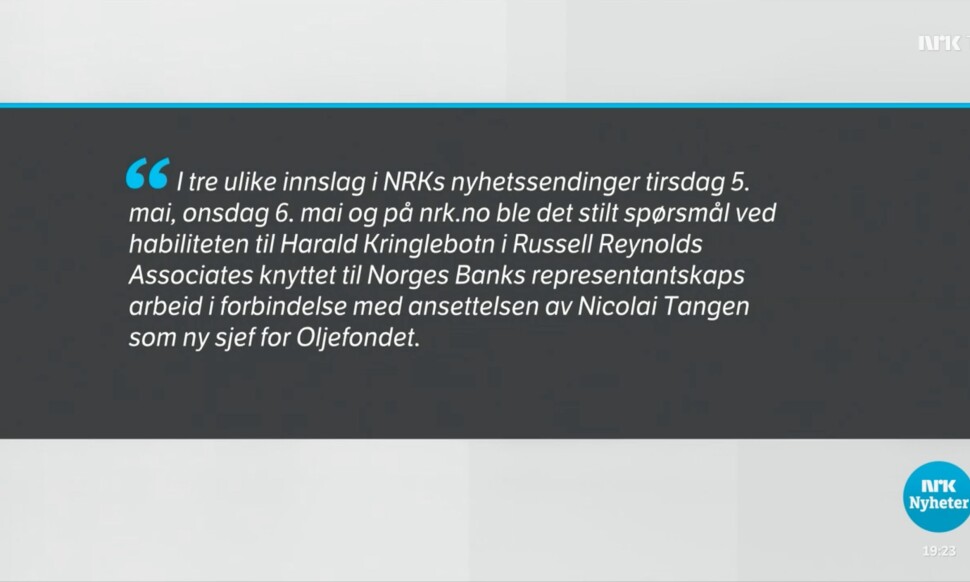 NRK beklager overfor hodejeger
