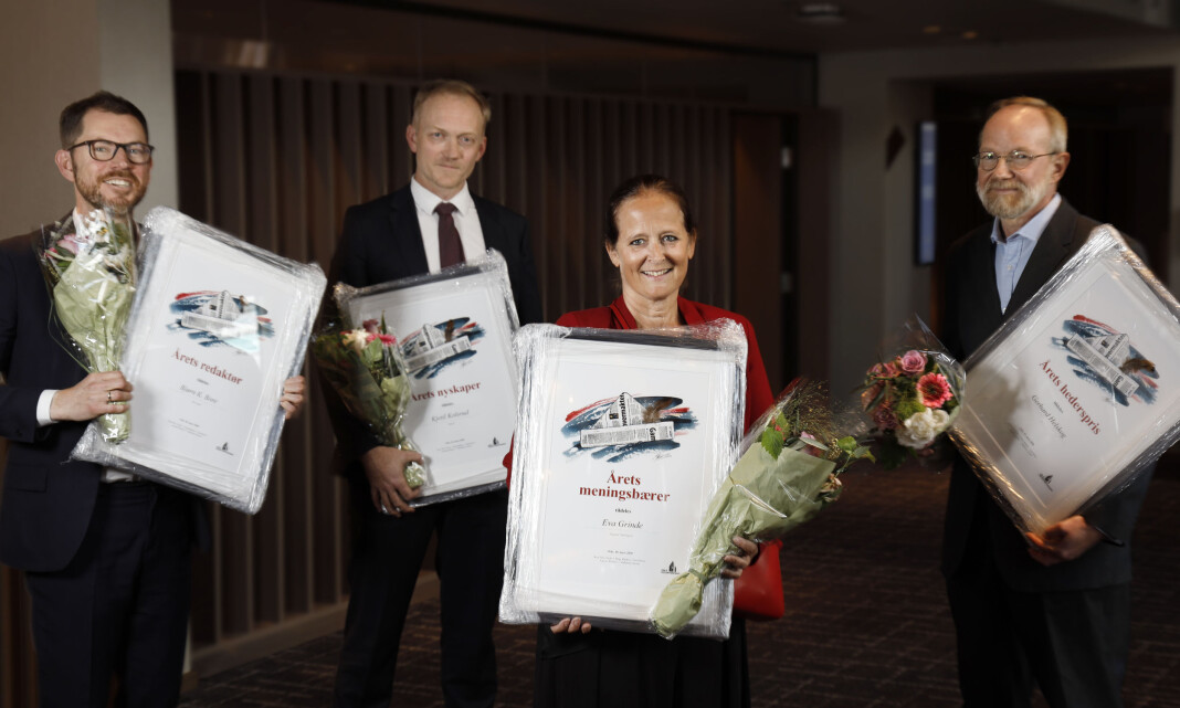 Årets redaktører: Fra venstre Bjørn K. Bore, Kjetil Kolsrud, Eva Grinde og Gerhard Helskog. Årets redaktører: Fra venstre Bjørn K. Bore, Kjetil Kolsrud, Eva Grinde og Gerhard Helskog.