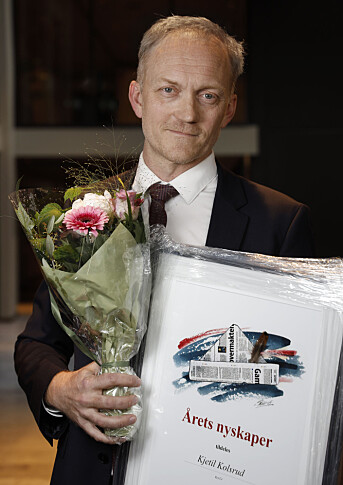 Kjetil Kolsrud mottok pris fra Oslo redaktørforening mandag 25. mai. Kjetil Kolsrud mottok pris fra Oslo redaktørforening mandag 25. mai.
