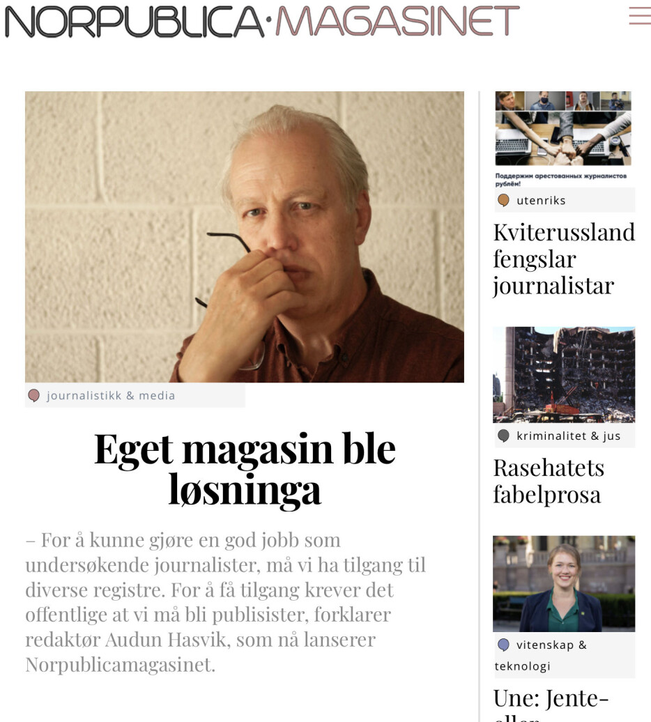 Forsiden på Norpublicamagasinet noen dager etter lansering. Forsiden på Norpublicamagasinet noen dager etter lansering.