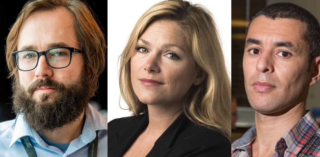 Harald Klungtveit, Martine Aurdal og Farid Ighoubah dekket Manshaus-rettssaken, stort sett fra hjemmekontor. Harald Klungtveit, Martine Aurdal og Farid Ighoubah dekket Manshaus-rettssaken, stort sett fra hjemmekontor.