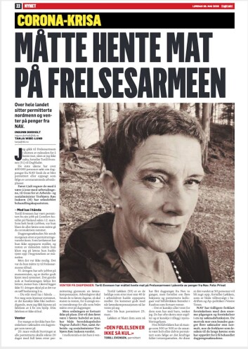 Faksemile, Dagbladet, 30.05.20 Faksemile, Dagbladet, 30.05.20