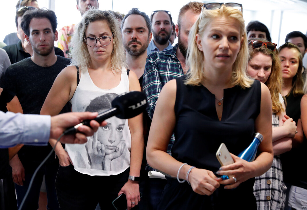 Konstituert sjefredaktør Veronika Munk snakker og ansatte i Ungarns største, selvstendige nyhetsnettsted «Index» etter at de sa opp i protest da sjefredaktøren fikk sparken. Konstituert sjefredaktør Veronika Munk snakker og ansatte i Ungarns største, selvstendige nyhetsnettsted «Index» etter at de sa opp i protest da sjefredaktøren fikk sparken.