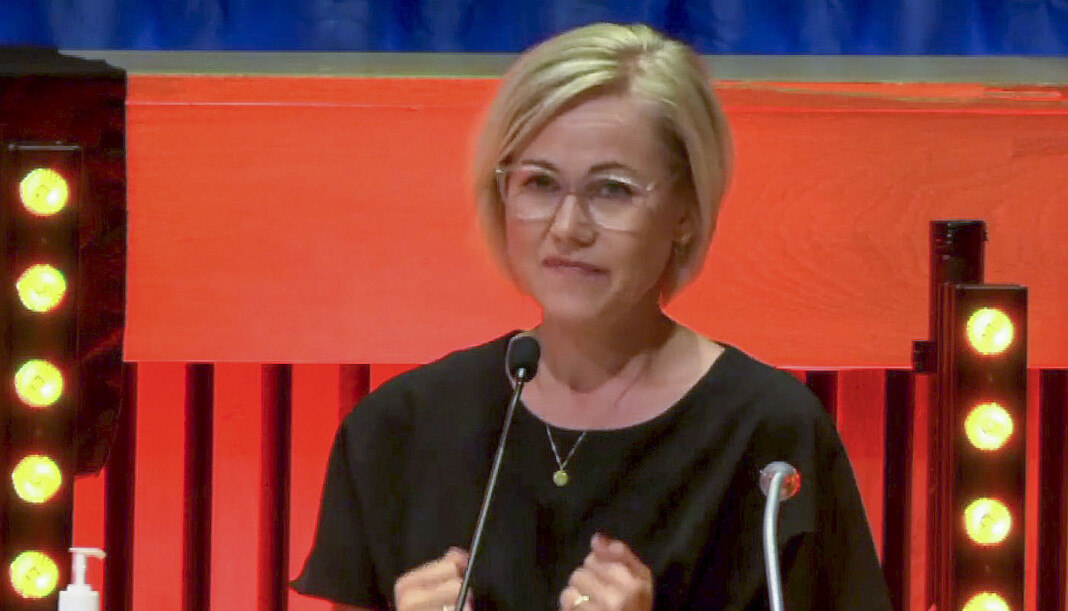 Ingvild Kjerkol holder tale på Trøndelag Arbeiderpartis fylkesårsmøte etter at hun ble valgt til ny leder. Ingvild Kjerkol holder tale på Trøndelag Arbeiderpartis fylkesårsmøte etter at hun ble valgt til ny leder.