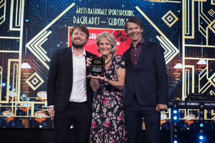 Deler av Dagbladet-teamet på «Glidens pris», fra venstre Bernt Jakob Oksnes, Siri Gedde-Dahl og John Rasmussen. Deler av Dagbladet-teamet på «Glidens pris», fra venstre Bernt Jakob Oksnes, Siri Gedde-Dahl og John Rasmussen.