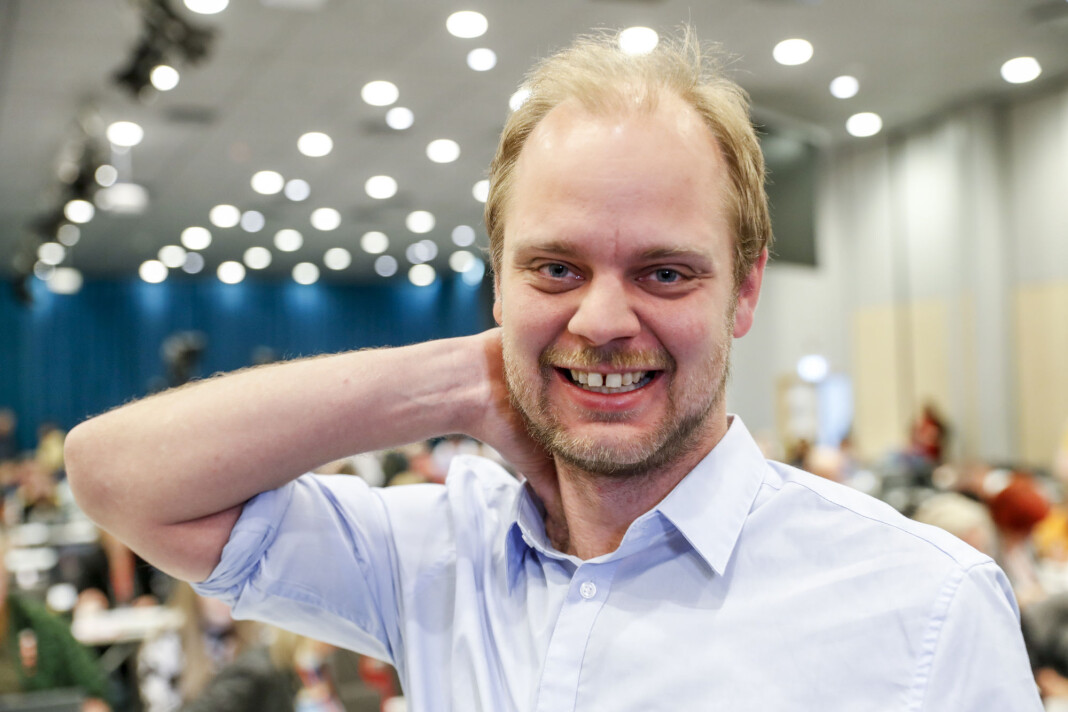 Mímir Kristjánsson, her på landsmøtet til Rødt. Mímir Kristjánsson, her på landsmøtet til Rødt.