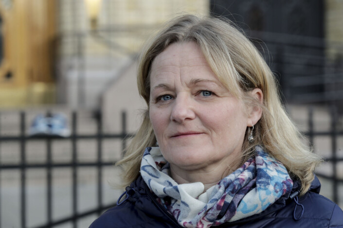 Katrin Glatz Brubakk starta Ressursgruppa Evakuer barna fra Moria. Her i forbindelse med en sko-aksjon i våres. Katrin Glatz Brubakk starta Ressursgruppa Evakuer barna fra Moria. Her i forbindelse med en sko-aksjon i våres.