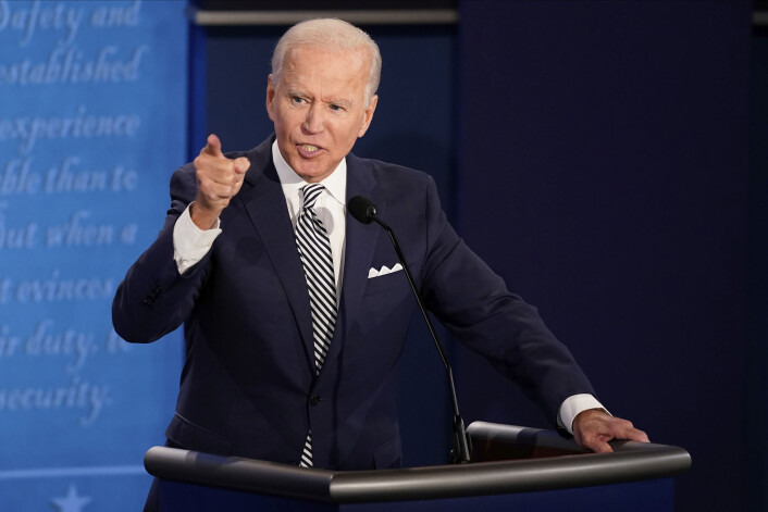 Demokratenes presidentkandidat Joe Biden under den kaotiske første presidentdebatten. Demokratenes presidentkandidat Joe Biden under den kaotiske første presidentdebatten.