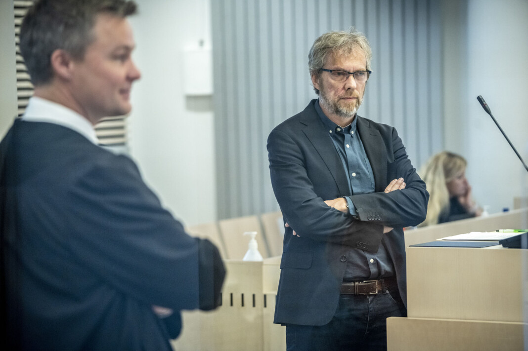 Medforsvarer Bernt Heiberg og NRK-journalist Tormod Strand under rettssaken mot Laila Anita Bertheussen i sal 250 i Oslo tingrett onsdag denne uken. Medforsvarer Bernt Heiberg og NRK-journalist Tormod Strand under rettssaken mot Laila Anita Bertheussen i sal 250 i Oslo tingrett onsdag denne uken.
