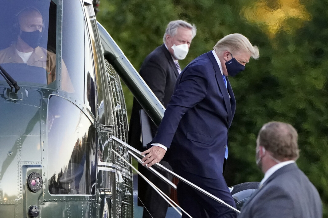 President Donald Trump ankom Walter Reed National Military Medical Center fredag. President Donald Trump ankom Walter Reed National Military Medical Center fredag.
