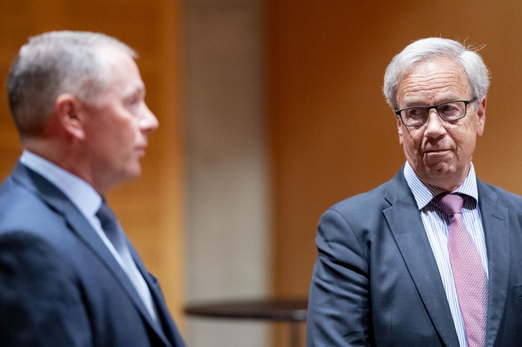Debatten som fulgte innstillingen av Nicolai Tangen (t.v.) som sjef for oljefondet, viste til fulle at hemmelighold av søkerlister gjør mer skade enn gavn, skriver Tron Strand. Her er Tangen sammen med Norges Banks Øystein Olsen. Debatten som fulgte innstillingen av Nicolai Tangen (t.v.) som sjef for oljefondet, viste til fulle at hemmelighold av søkerlister gjør mer skade enn gavn, skriver Tron Strand. Her er Tangen sammen med Norges Banks Øystein Olsen.