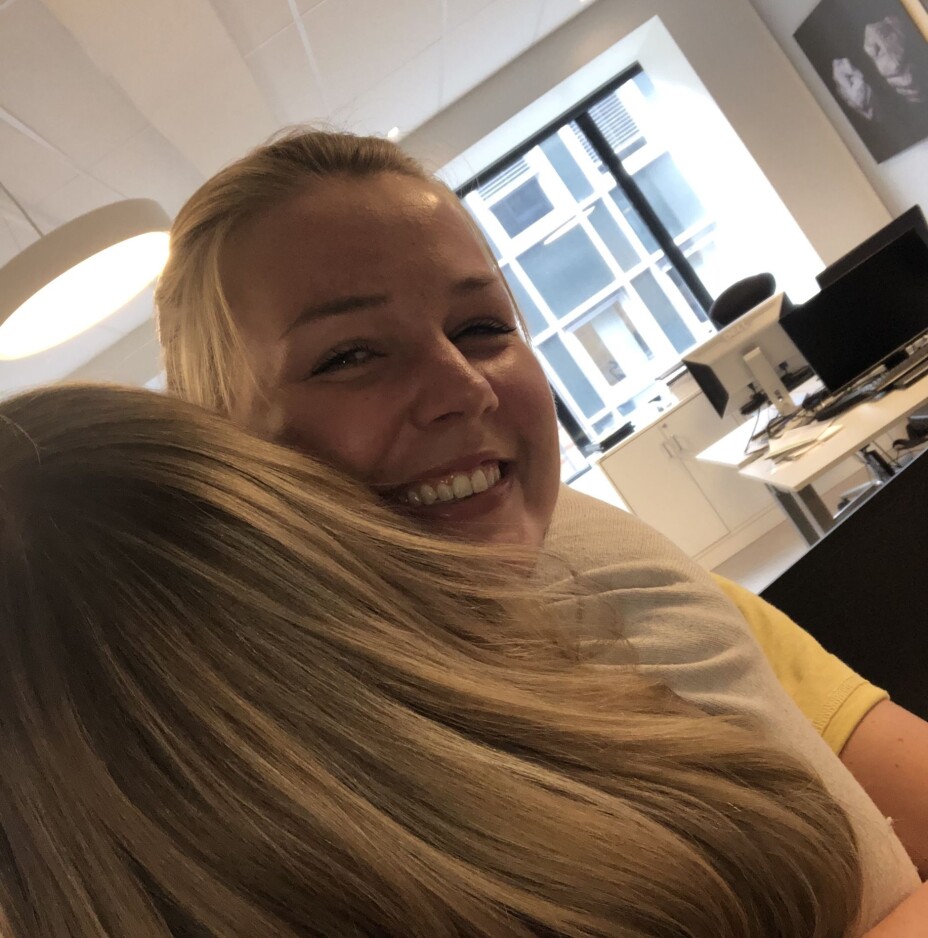 Da man fikk lov til å ha én klemmevenn, valgte Kjersti Westeng god venn og kollega Maria Schiller Tønnesen. Da man fikk lov til å ha én klemmevenn, valgte Kjersti Westeng god venn og kollega Maria Schiller Tønnesen.