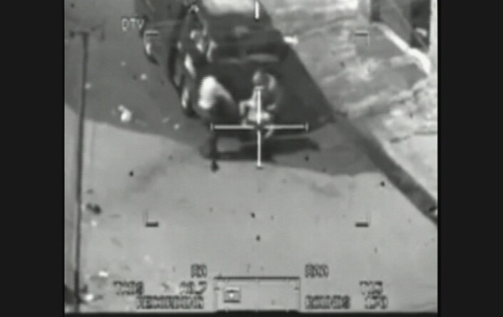 Bildet er fra videoen som viser at to Reuters-journalister blir drept under det amerikanske helikopterangrepet. Bildet er fra videoen som viser at to Reuters-journalister blir drept under det amerikanske helikopterangrepet.