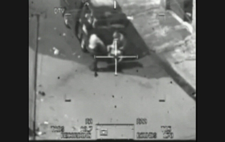 Bildet er fra videoen som viser at to Reuters-journalister blir drept under det amerikanske helikopterangrepet.
