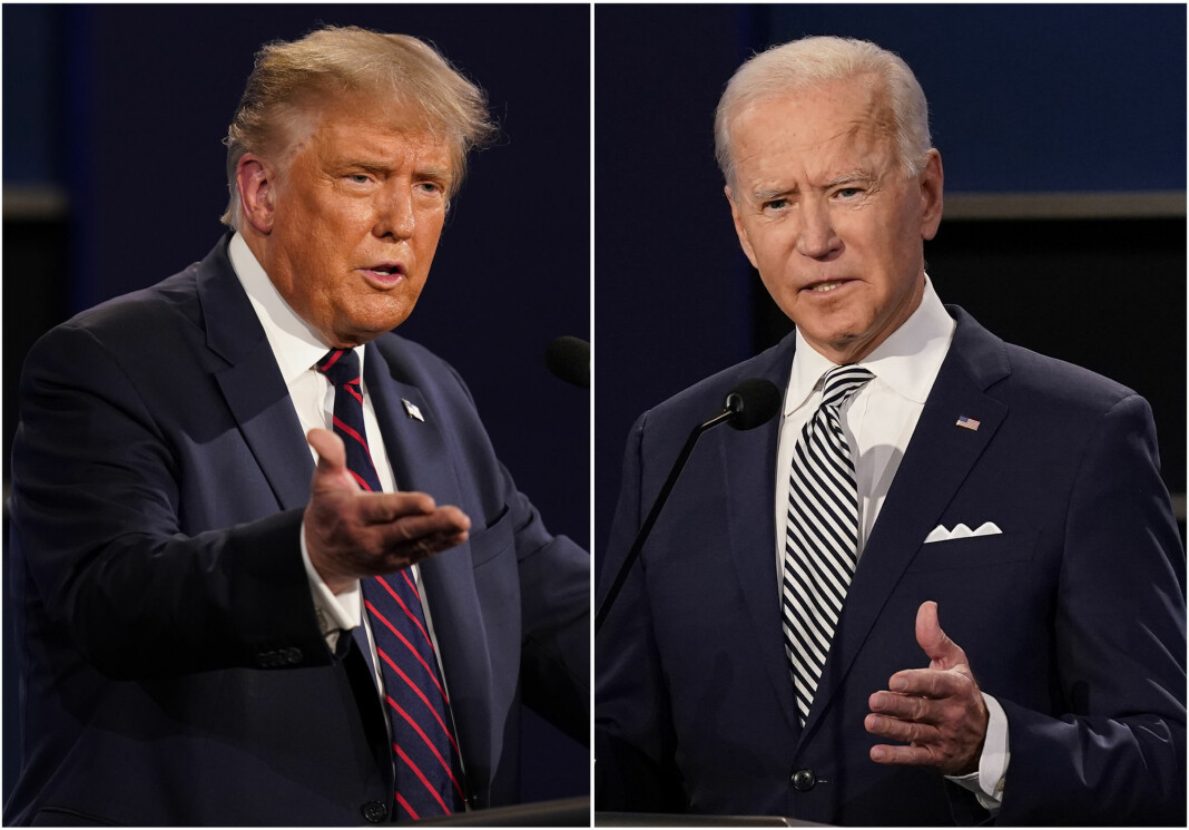 President Donald Trump og tidligere visepresident Joe Biden under debatten i Cleveland i Ohio 29. september.