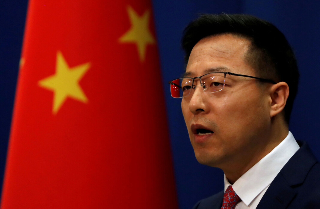 En talsmann for Kinas utenriksdepartement, Zhao Lijian, kaller tiltaket politisk undertrykkelse. En talsmann for Kinas utenriksdepartement, Zhao Lijian, kaller tiltaket politisk undertrykkelse.