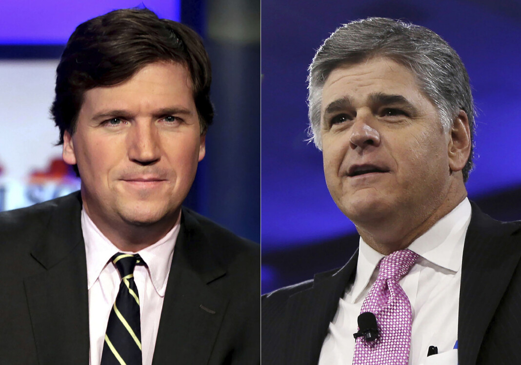 Fox News-profilene Sean Hannity har 7,6 millioner følgere på Parler, mens hans kollega Tucker Carlson har 4,4 millioner. Fox News-profilene Sean Hannity har 7,6 millioner følgere på Parler, mens hans kollega Tucker Carlson har 4,4 millioner.