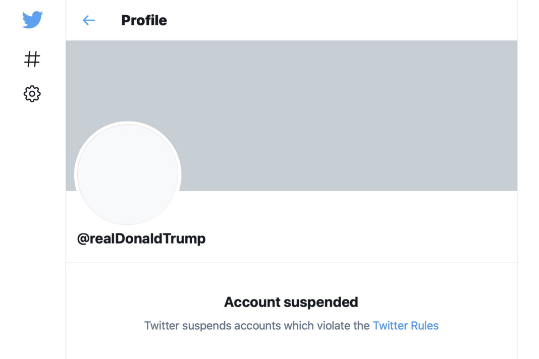 Donald Trumps Twitter-konto er tom for innhold etter at den ble stengt fredag. Donald Trumps Twitter-konto er tom for innhold etter at den ble stengt fredag.