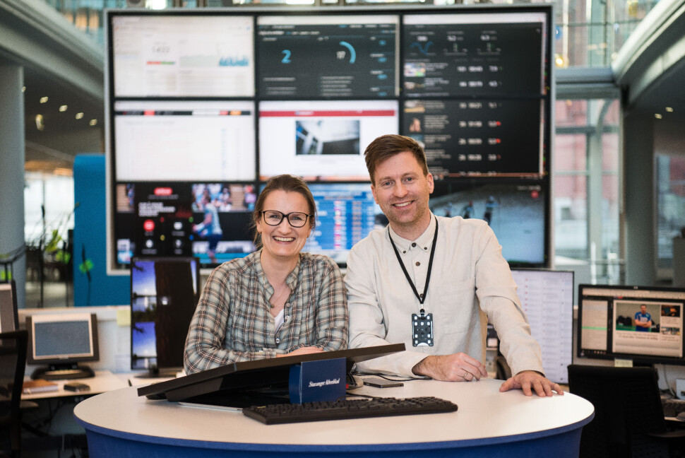 Journalist Inga Sverdrup og Rolf Fryland i Stavanger Aftenblad.