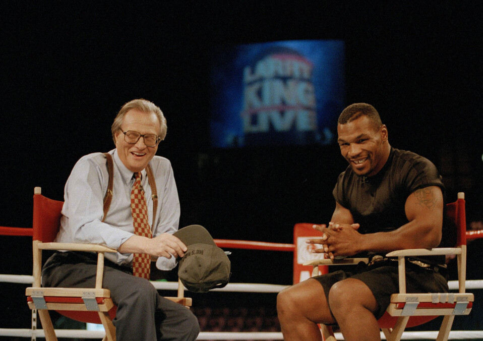 Larry King intervjuet bokseren Mike Tyson i 1995. Larry King intervjuet bokseren Mike Tyson i 1995.