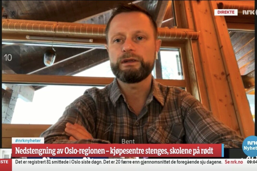 Da Bent Høie orienterte om nye koronatiltak i Oslo-regionen lørdag morgen, var det fra hytta i Bjerkreim. Da Bent Høie orienterte om nye koronatiltak i Oslo-regionen lørdag morgen, var det fra hytta i Bjerkreim.