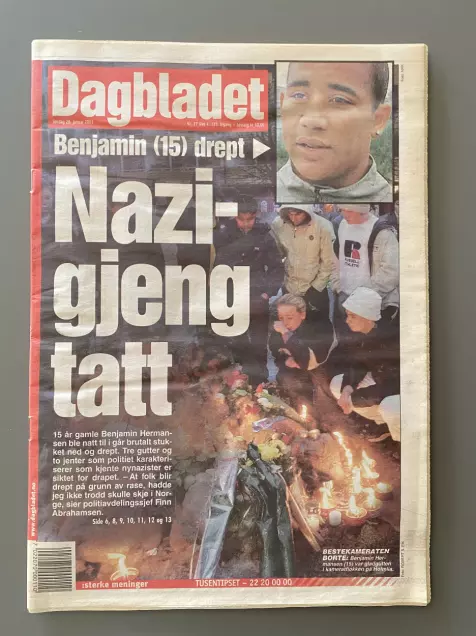 Dagbladets forside søndag 28. januar 2001.