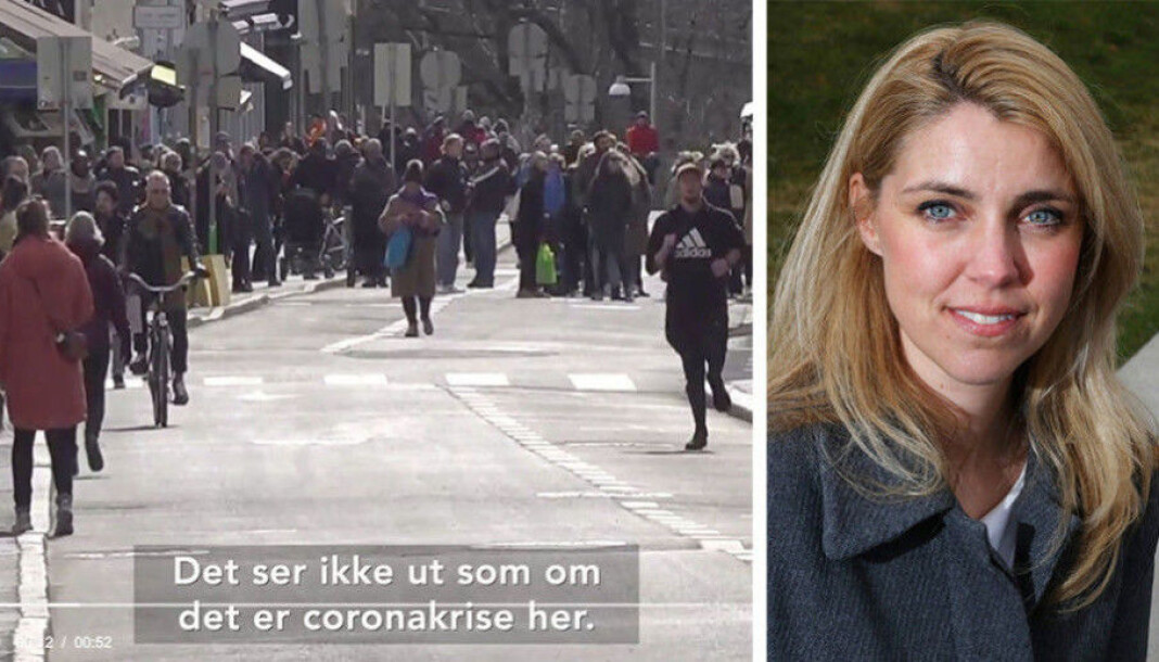 Framstilingen av trengsel i gatene på Grünerløkka i Oslo trekkes fram når Natt&Dag kårer Dagbladet.no til Årets verste stemme. Ansvarlig redaktør Alexandra Beverfjord til høyre. Framstilingen av trengsel i gatene på Grünerløkka i Oslo trekkes fram når Natt&Dag kårer Dagbladet.no til Årets verste stemme. Ansvarlig redaktør Alexandra Beverfjord til høyre.