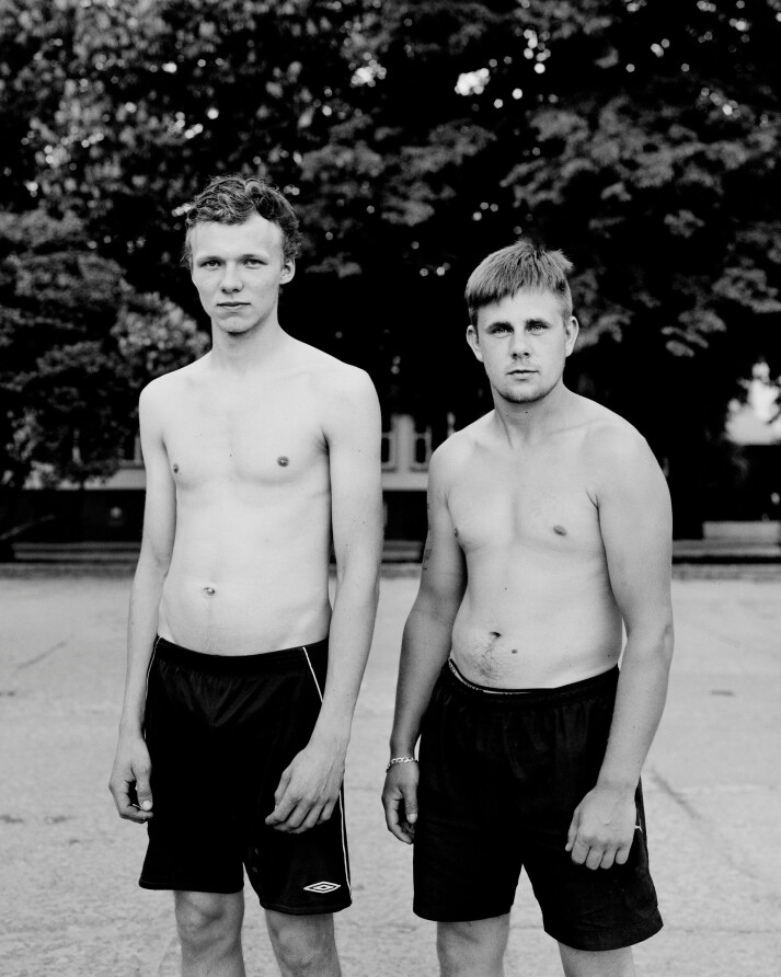 Liepaja, Latvia, juni 2016: Edgars og Karlis. Liepaja, Latvia, juni 2016: Edgars og Karlis.