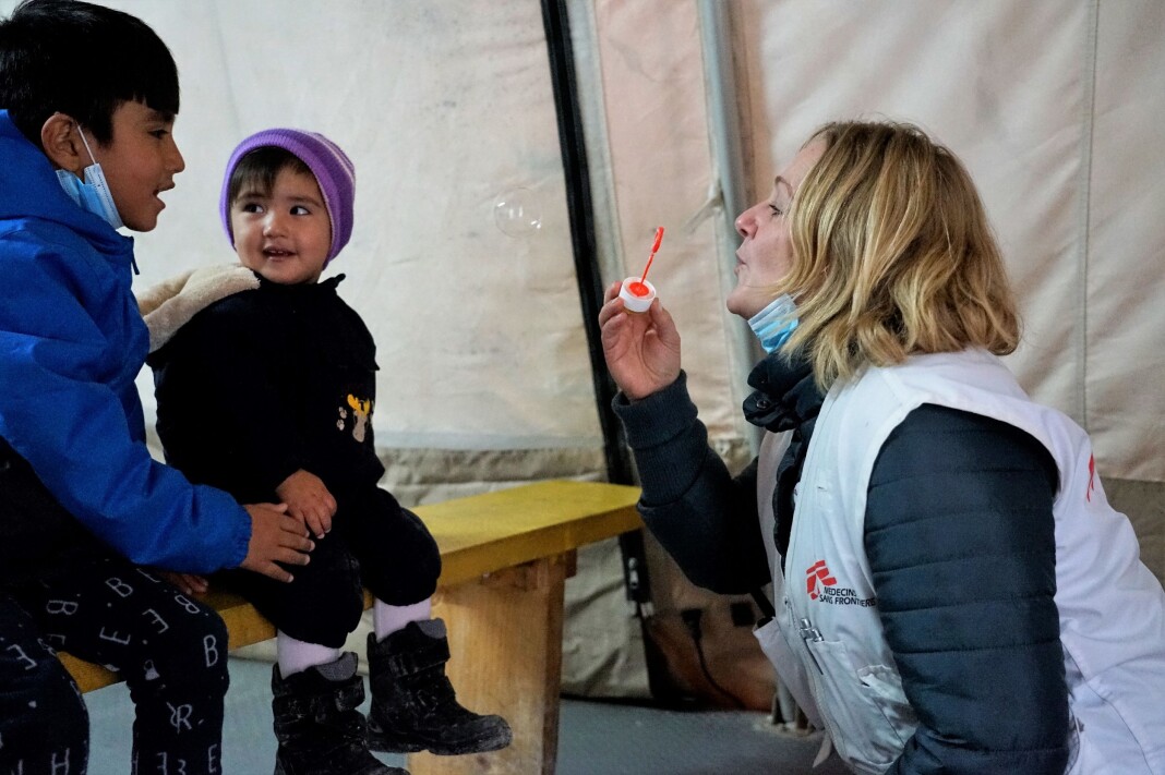 Barnepsykolog Katrin Glatz Brubakk jobber for Leger uten grenser i Moria-leiren på den greske øya Lesvos. Barnepsykolog Katrin Glatz Brubakk jobber for Leger uten grenser i Moria-leiren på den greske øya Lesvos.