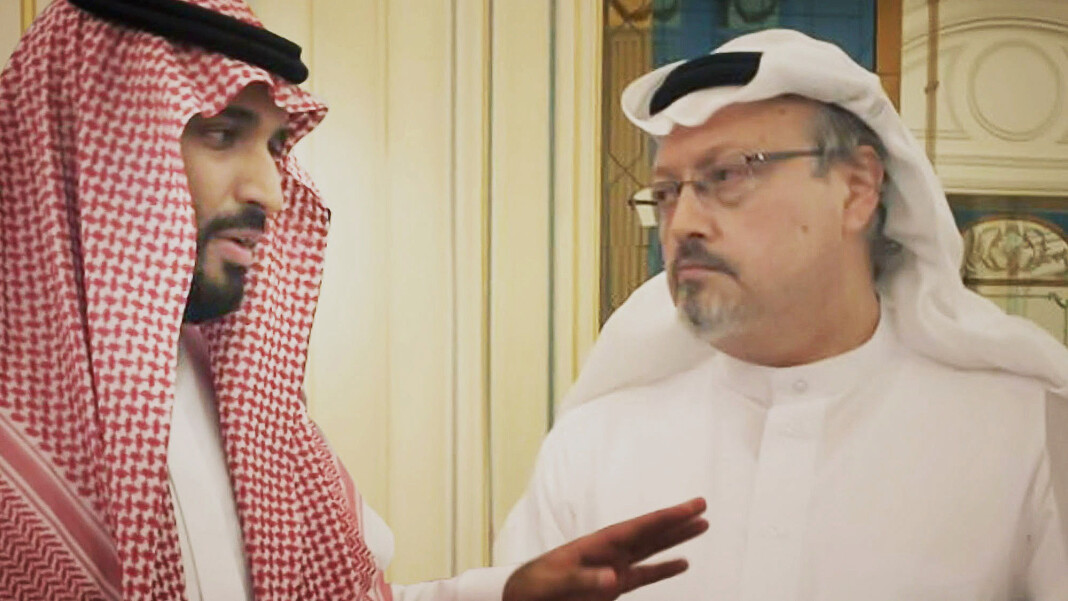 Kronprins Mohammed bin Salman sammen med Jamal Khashoggi. Bildet er hentet fra dokumentaren «The Dissident». Kronprins Mohammed bin Salman sammen med Jamal Khashoggi. Bildet er hentet fra dokumentaren «The Dissident».