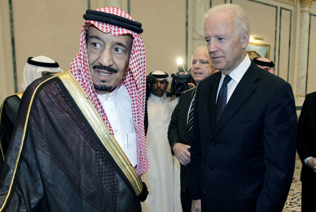 Joe Biden sammen med daværende prins Salman i oktober 2011. Da var Biden i Riyadh som visepresident. Joe Biden sammen med daværende prins Salman i oktober 2011. Da var Biden i Riyadh som visepresident.