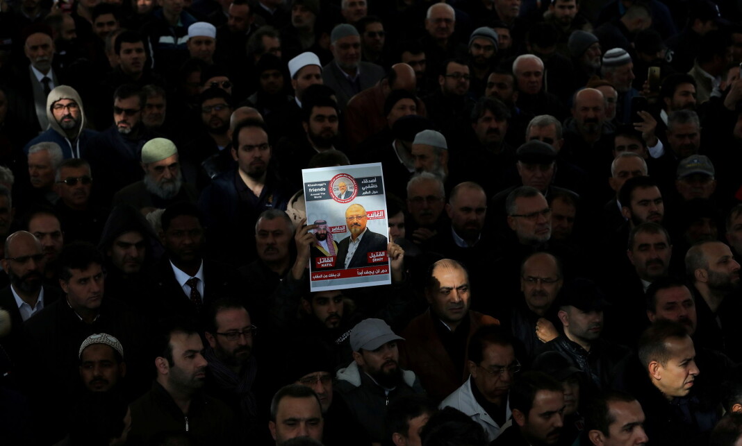Rapporten ble laget like etter at Jamal Khashoggi ble drept på det saudiarabiske konsulatet i Istanbul i 2018. Bildet viser en demonstrasjon i 2018. Rapporten ble laget like etter at Jamal Khashoggi ble drept på det saudiarabiske konsulatet i Istanbul i 2018. Bildet viser en demonstrasjon i 2018.